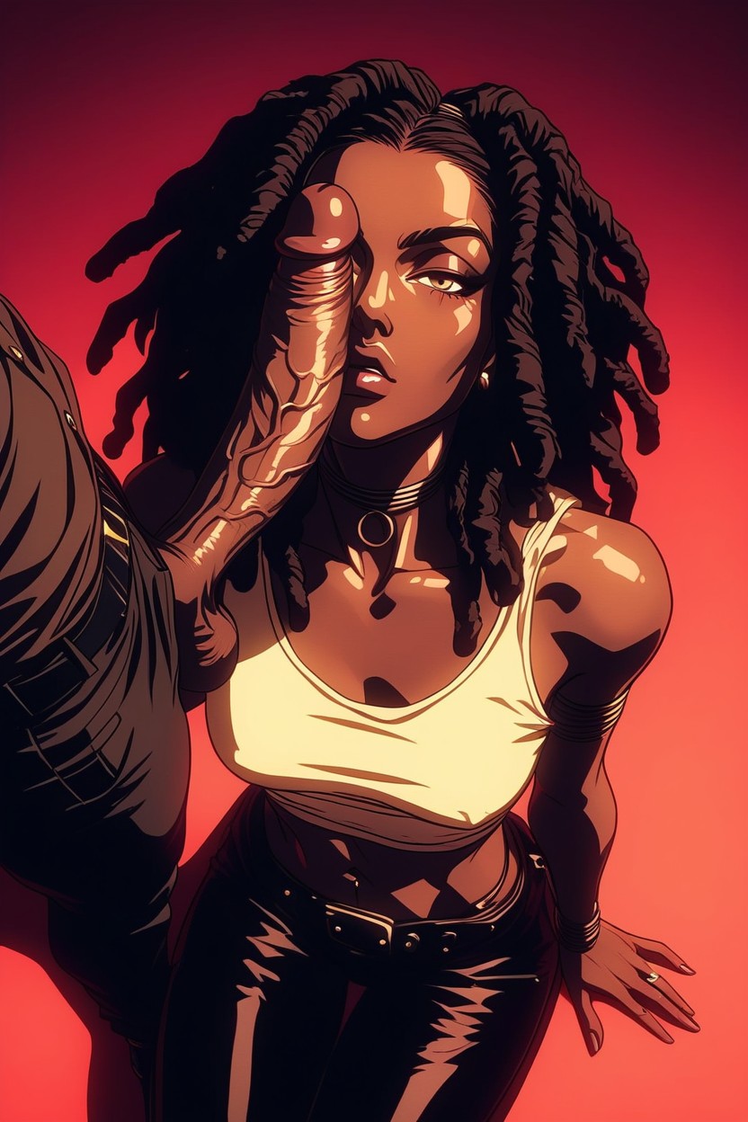 Fit Man, Dreadlocks, Choker AI Porn