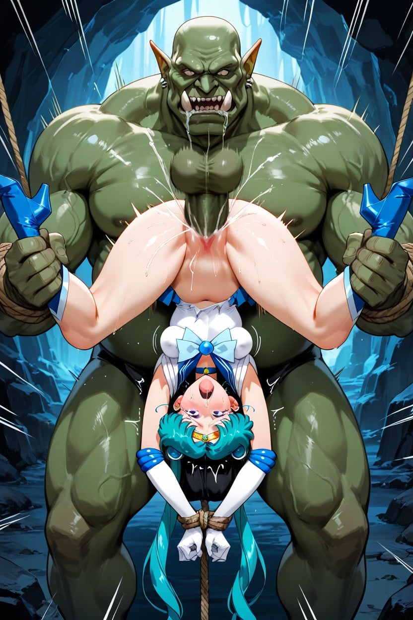 Bounce Lines, Skinny, Hands Restrained Hentai AI Porn