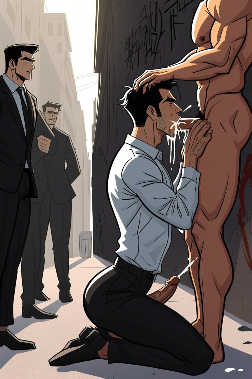 Realistic Details, On Knees, Camisa De Oficina Porno gay IA