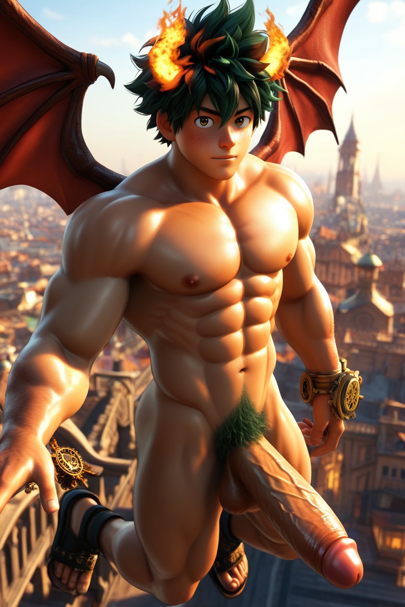 Brown Hair, Smooth Chest, Black Sandals AI Gay Porn