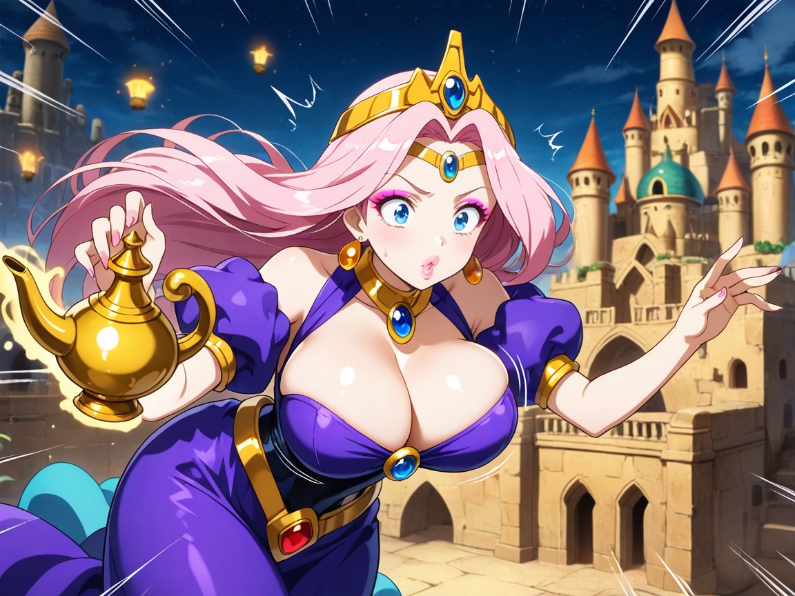 Woman, Puffy Lips, Pink Hair Hentai AI Porn