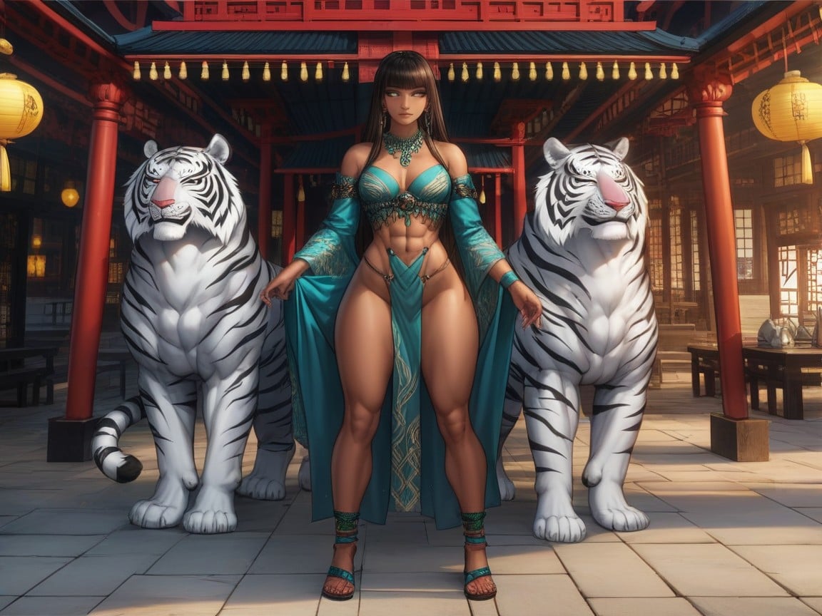 Low Torso Height, White Tiger, Squared Hips Hentai AI Porn