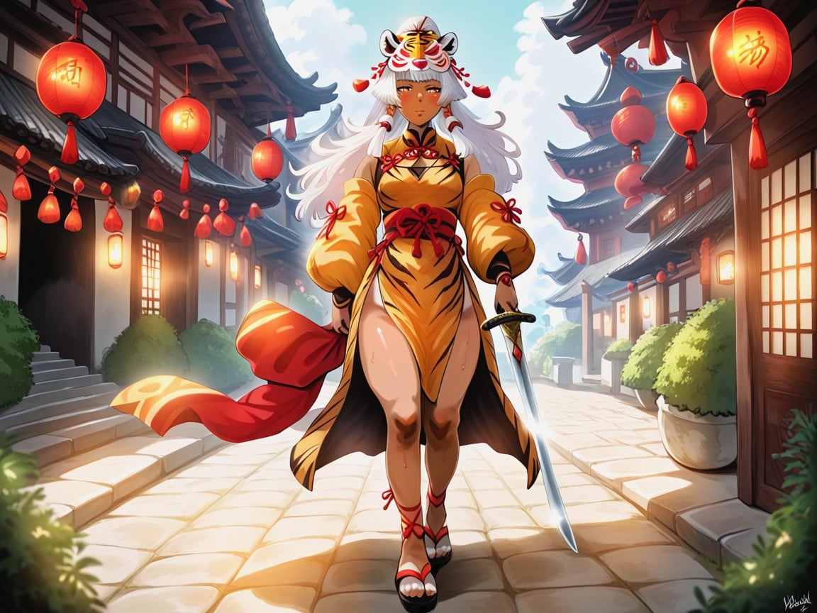 중국 한푸, Chinese Courtyard Background, 밥컷 라틴 AI 야짤