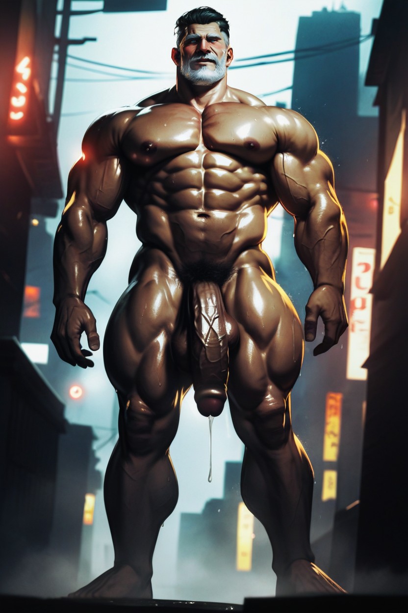 Hunk, Massive Heavy Balls, Strings Of Cum AI Gay Porn