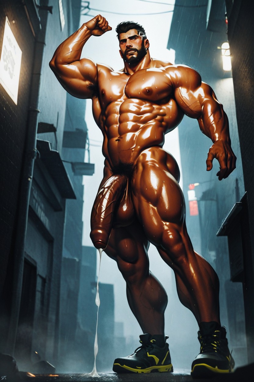 Night, Naked, Raining AI Gay Porn
