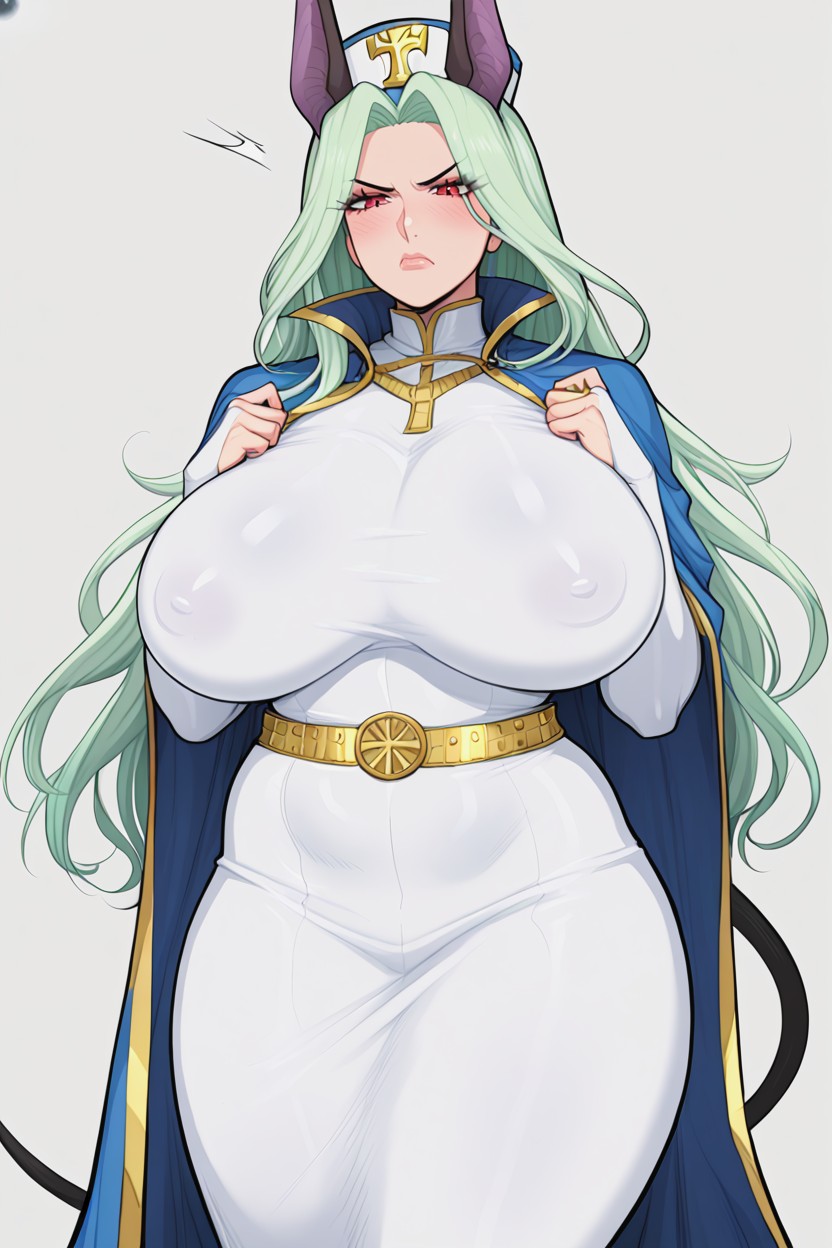 Priest Hat, Simple Background, Bridal Gauntlets Hentai AI Porn