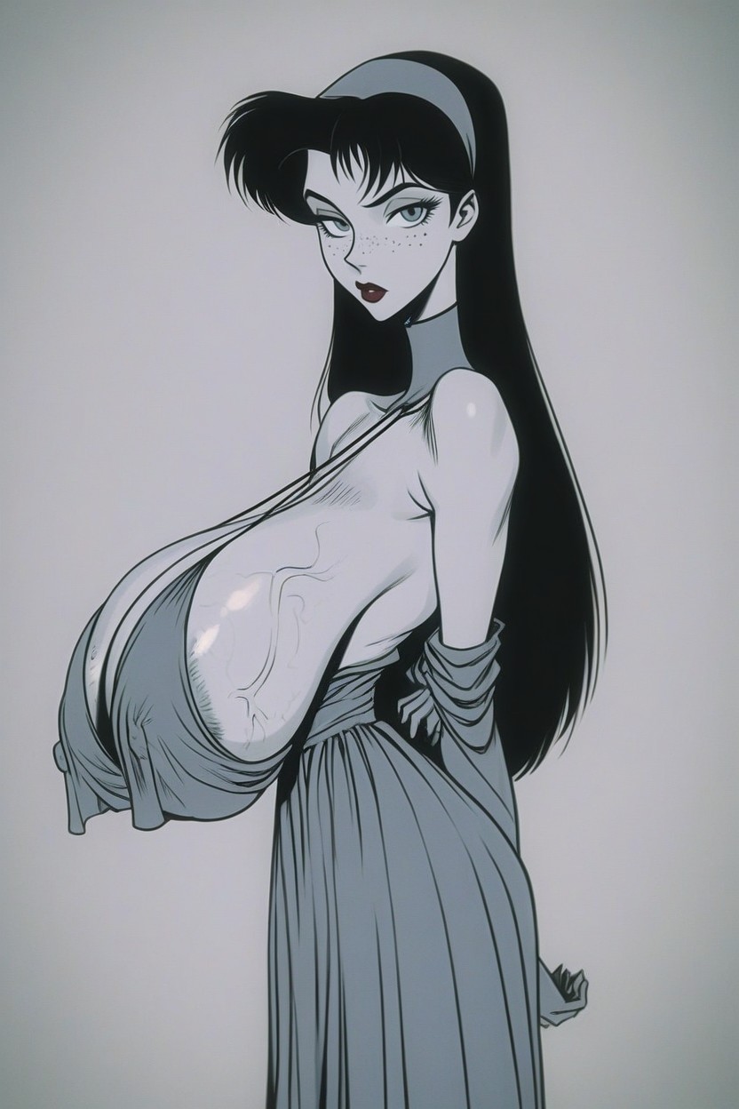 Offshoulder, Lean Body, Line Art Style AI Porn