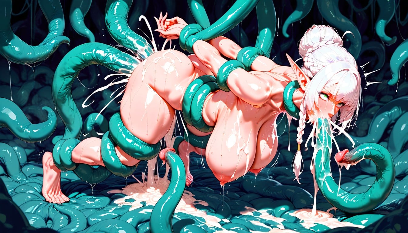 Cumshot, Beautiful Woman, Hair With Four Colors Hentai AI Porn