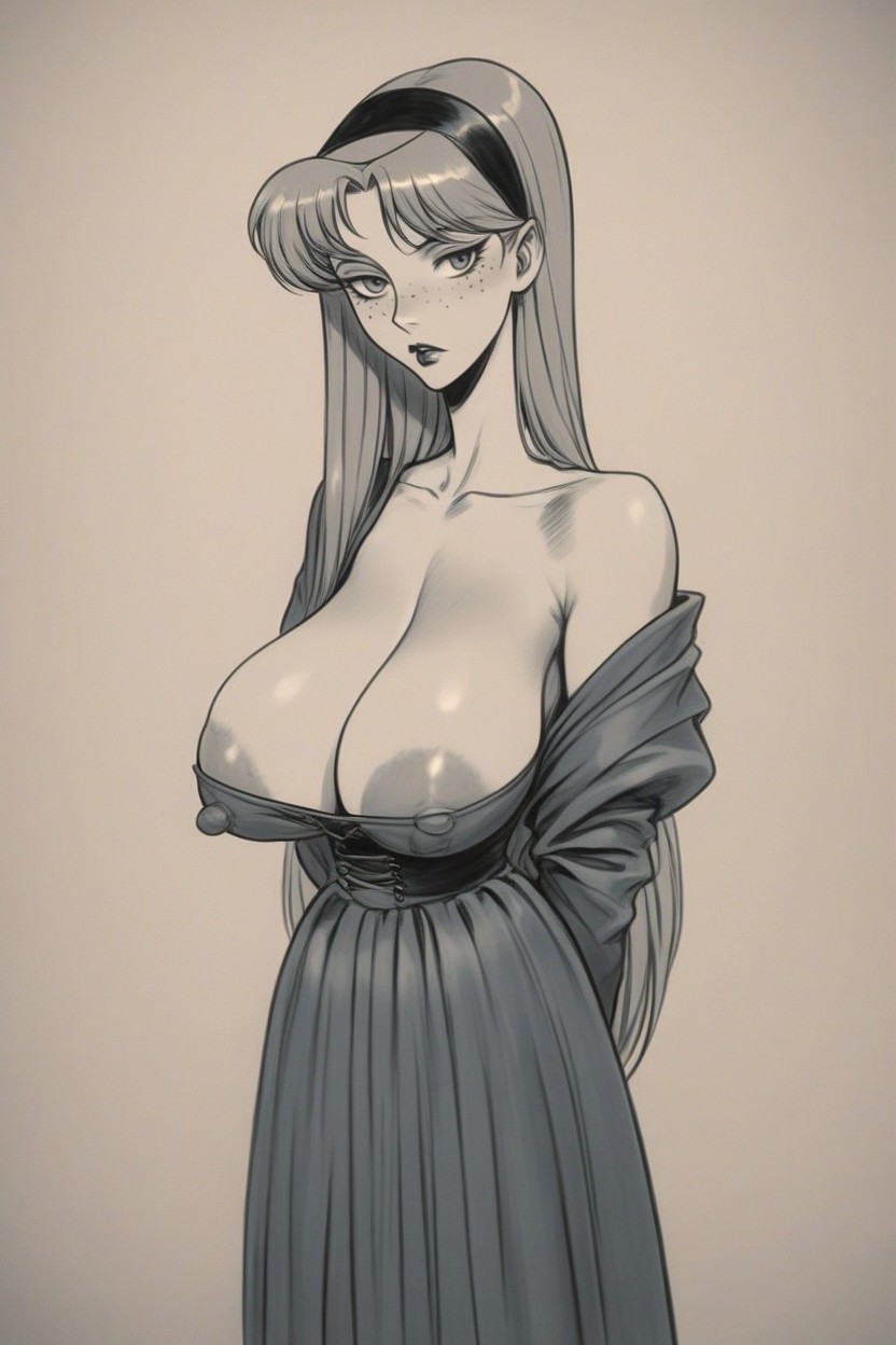 Arms Behind Back, Hyper Breasts, From Side AI Porn
