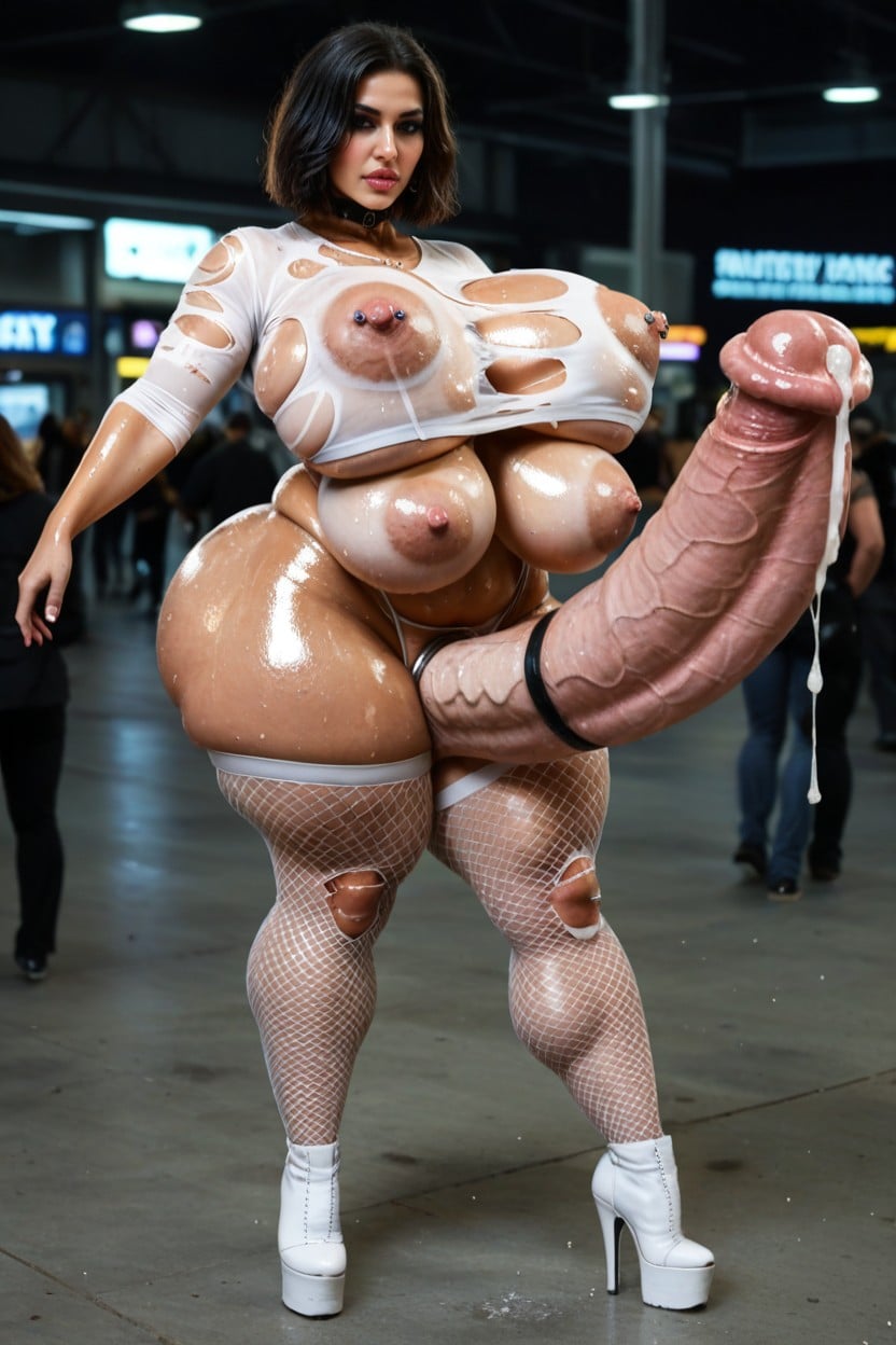 Flaccid, Collar, Round Pointy Tits Porno IA transsexuelle