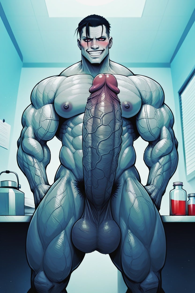 Hyper Abs, Black Hair, Tall AI Porn