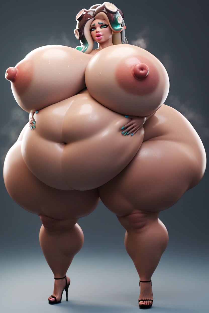Hyper Hips Expansion, Hyper Thighs, Ginormous Belly AI Porn