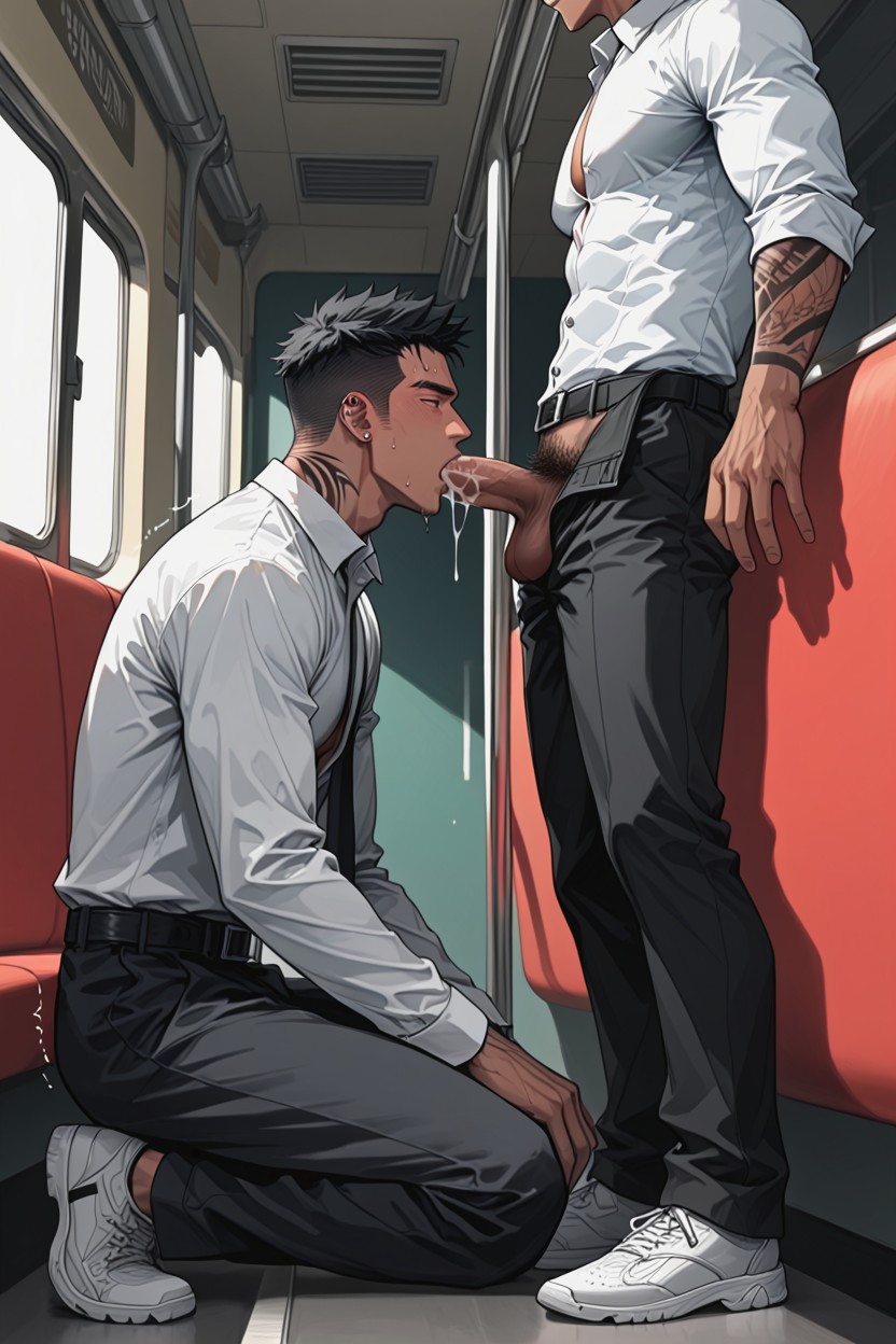 Man, Milking, White Sneakers AI Gay Porn