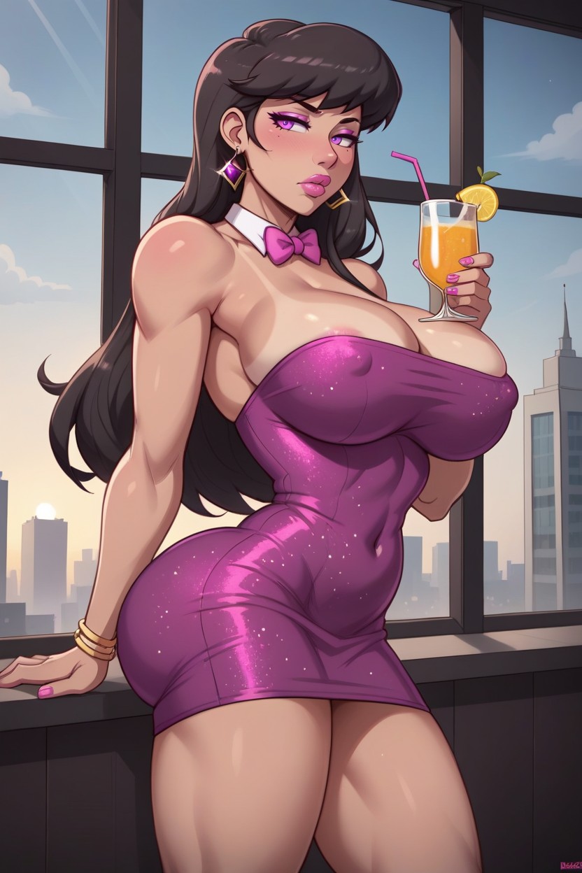 Bubble Butt, Large Breasts, Tight Dress Hentai AI Porn