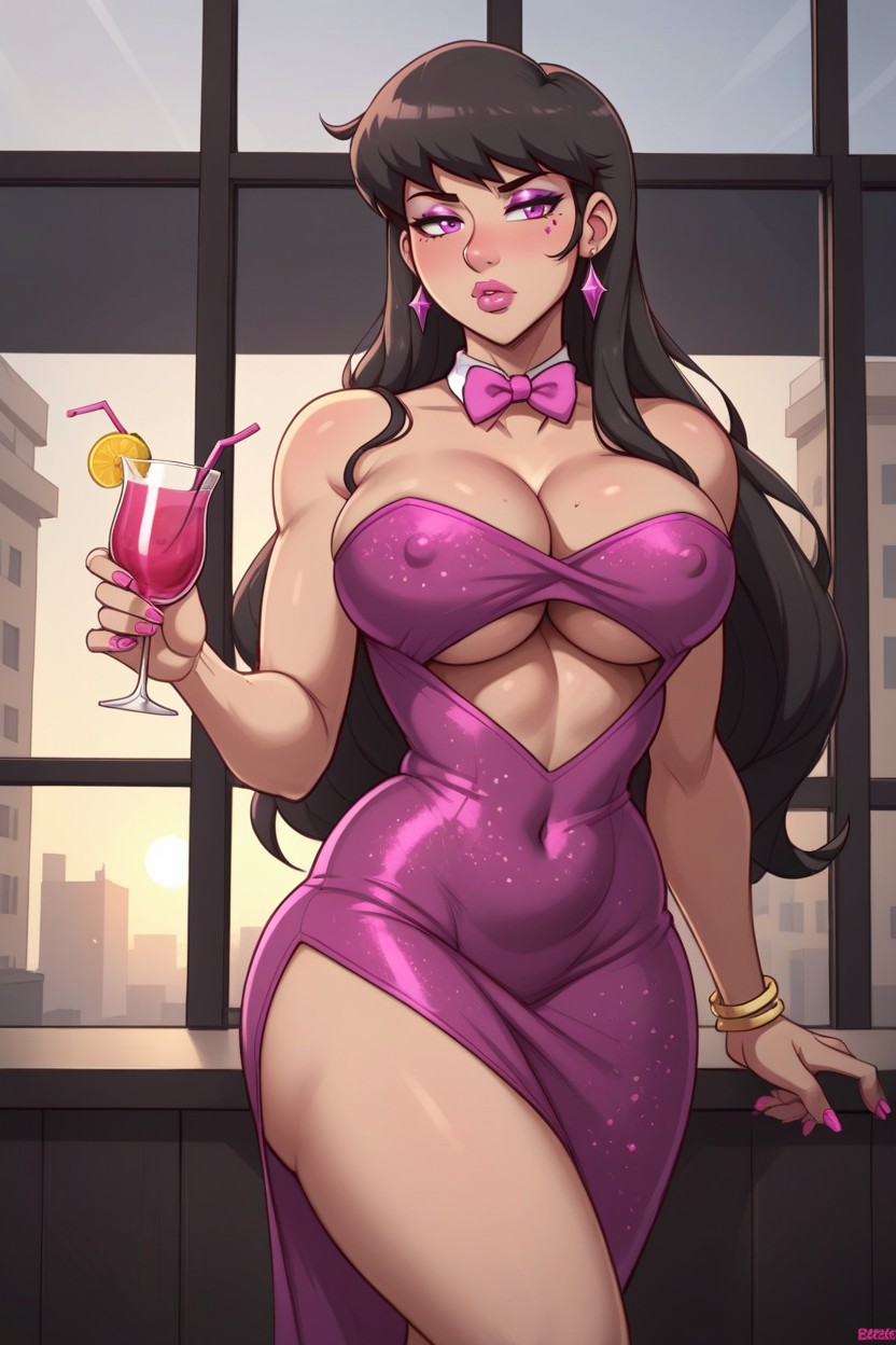 Looking At Viewer, Glistening Skin, Round Butt Hentai AI Porn