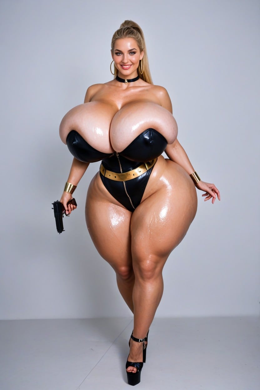 Perfect Thighs, Gold Wristbands, Perky Boobs AI Porn