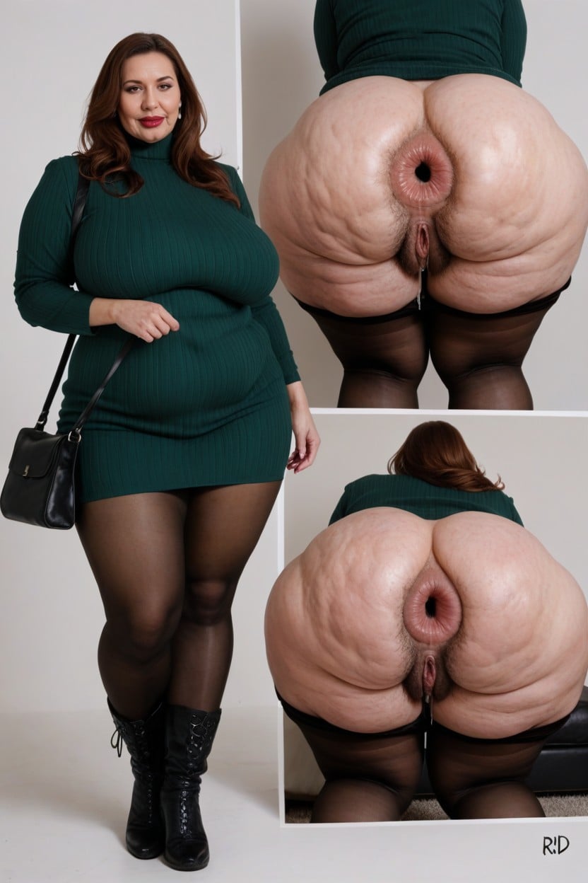 A Burgundy Coatfully Dressed, Standing, Hemorrhoids AI Porn