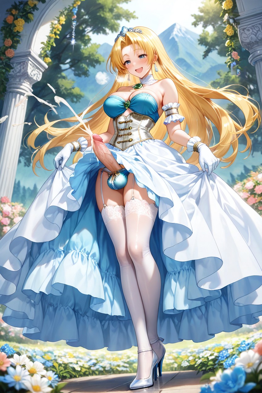 Solo, Green Brooch On The Bra, Blue Moist Eyes Hentai AI Porn