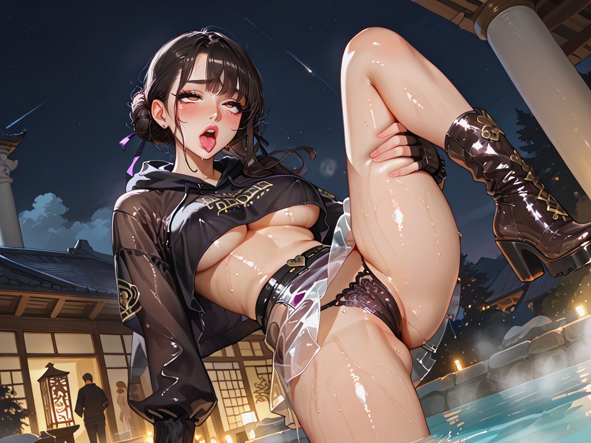 Extremely Bangs, Bouncing Breasts, Small Breasts Hentai AI Porn