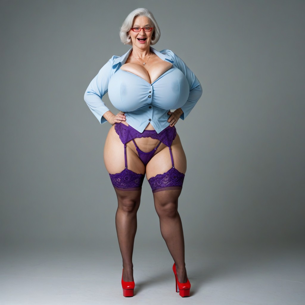 Purple Lingerie, 60+, Cathy Canuck AI Porn