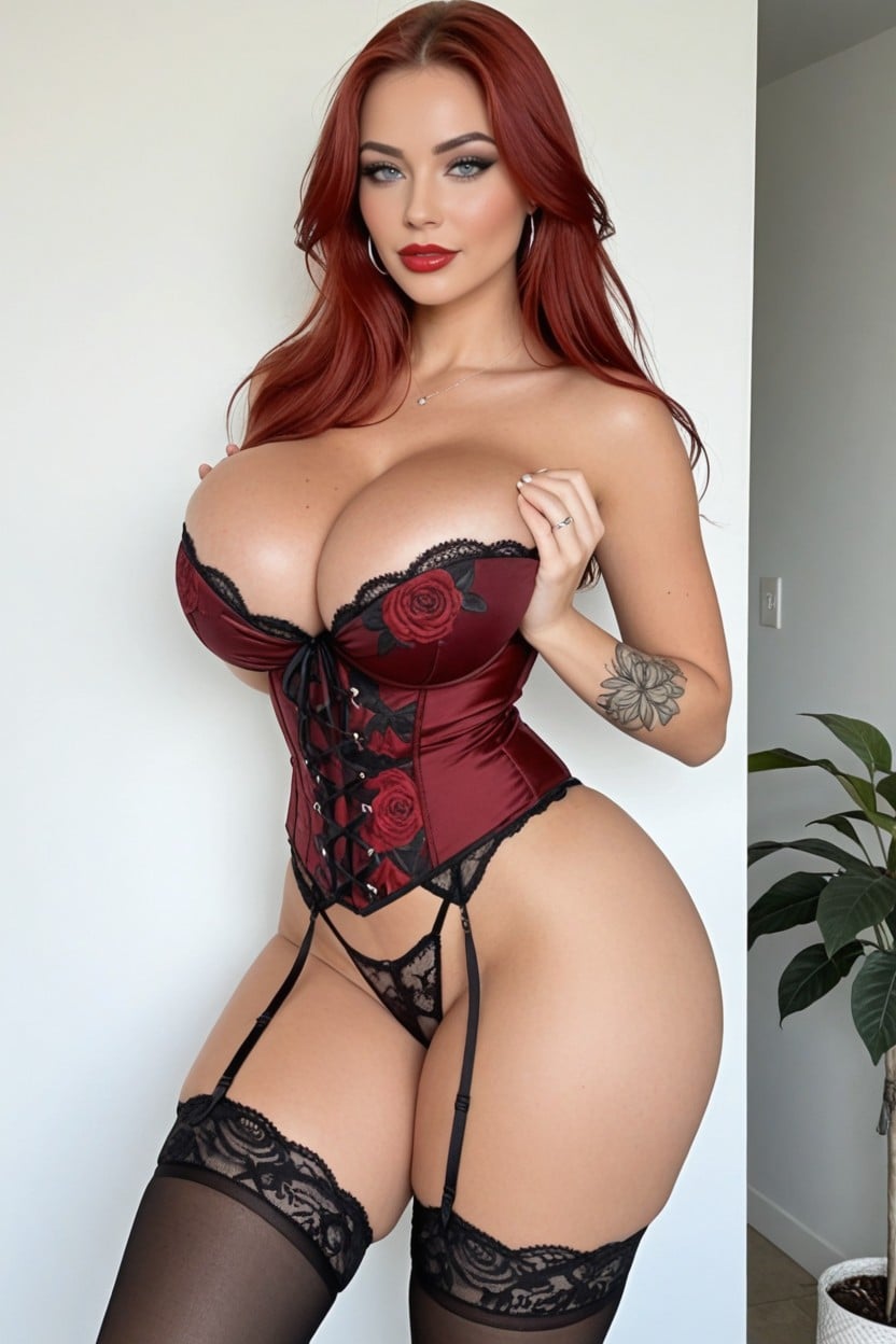 Massive Thighs, Model, Both Thigh Tattoo AI Porn