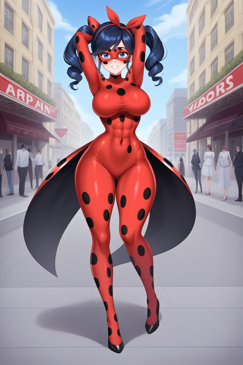 Lots Of Freckles, Hyper Flexible, Extremely Exaggerated Wasp Waist AI Porn