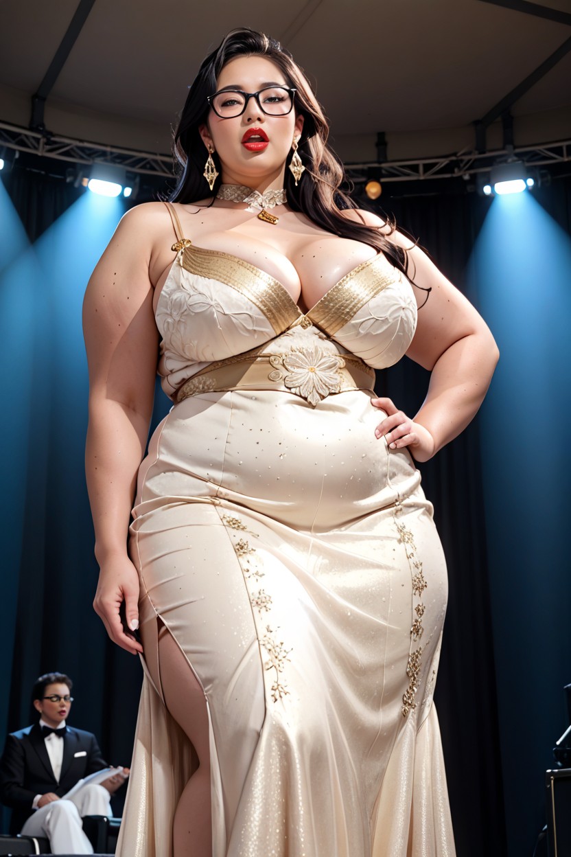 Plump Large Lips, Hyperrealistic Details, Female Opera Singer BBW AI Porn