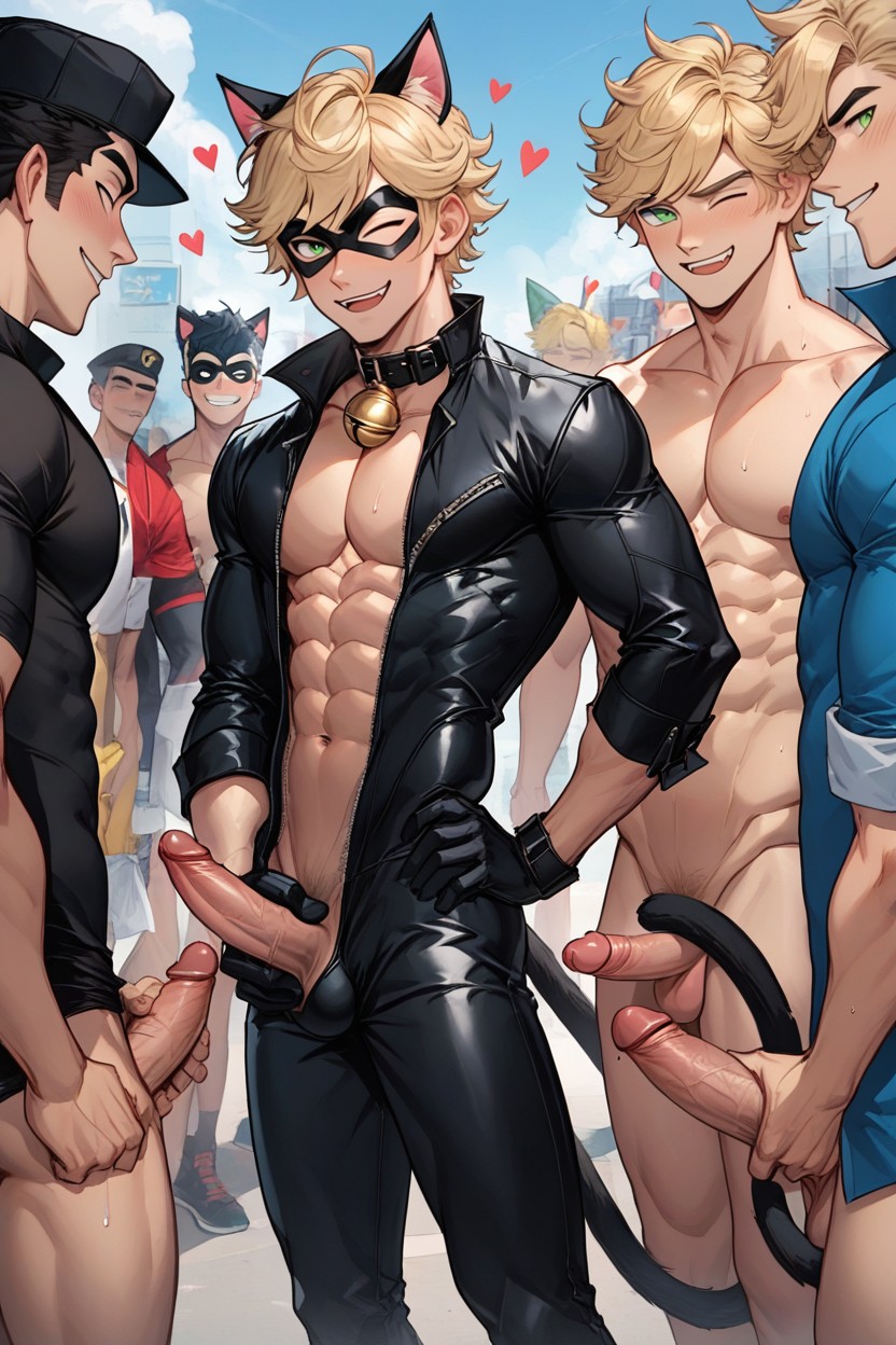 Smug Grin, Wet Body, Oral AI Gay Porn