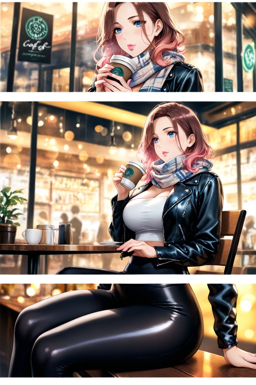 Multiple Panels, Yoga Pants, Pink Lips Hentai AI Porn