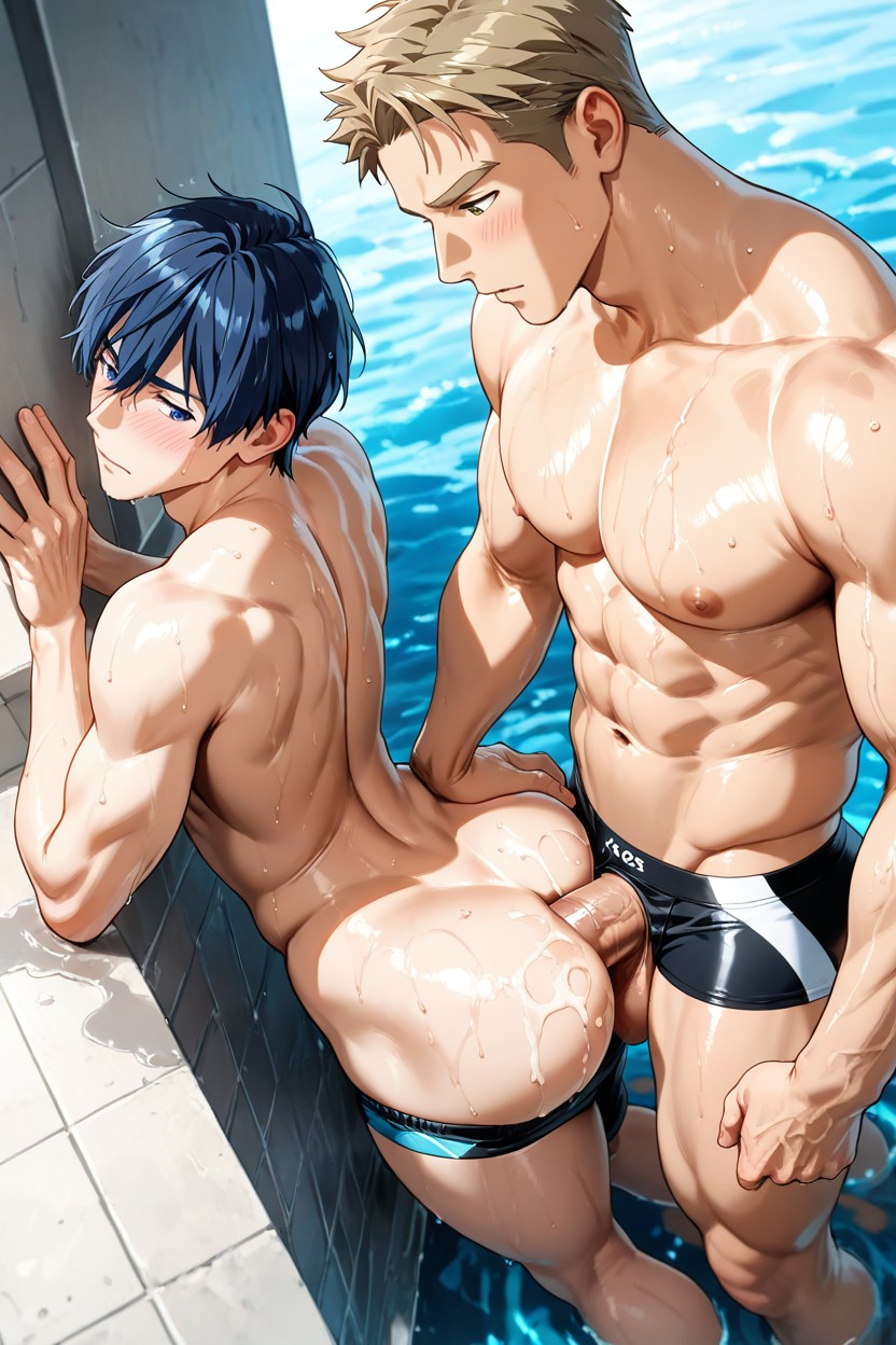 Intricate, Anatomically Correct Bodies, Hand On Ass AI Gay Porn