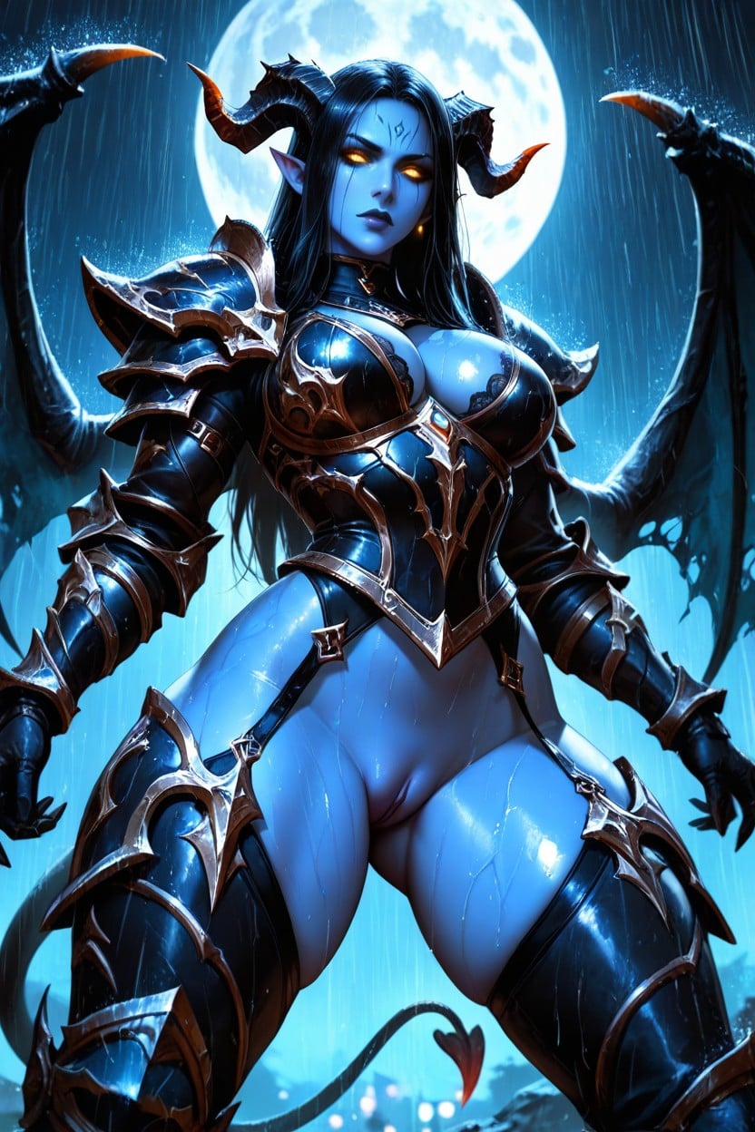 Clouded, Moonlight, Showing Pussy AI Porn
