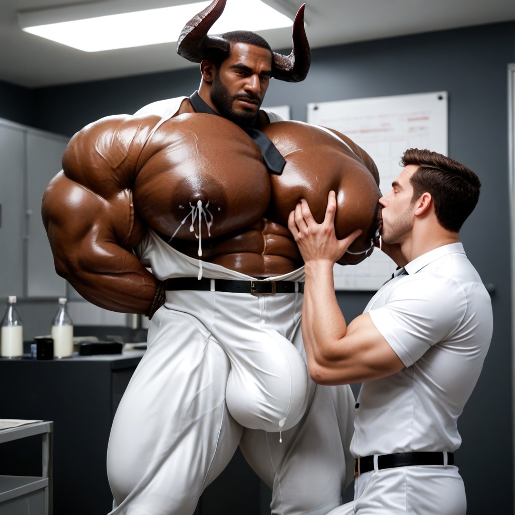 Large Horns, Black Tie, Brown Skin AI Gay Porn
