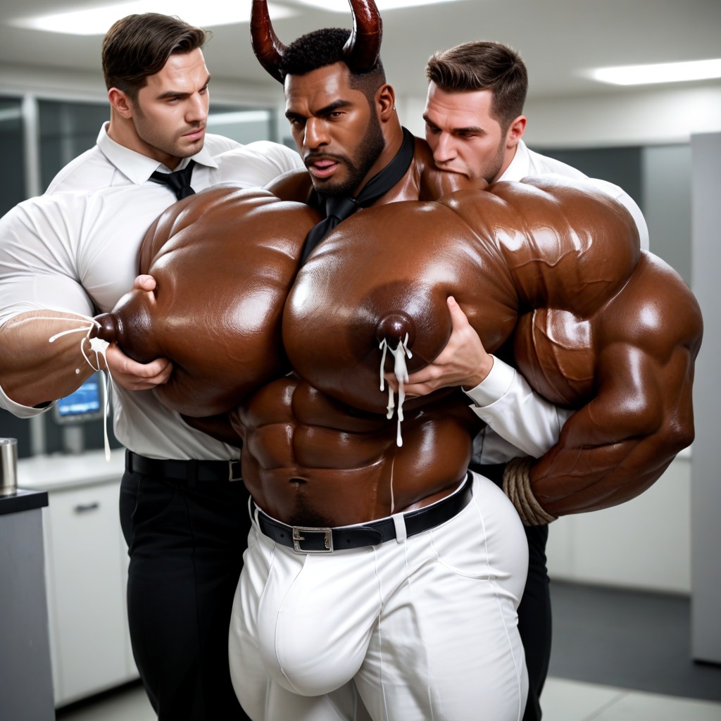 Another Man Grabbing Milk Man's Boobs, Squeezing Boobs Together, Hands Tied Behind Back Porno gay IA