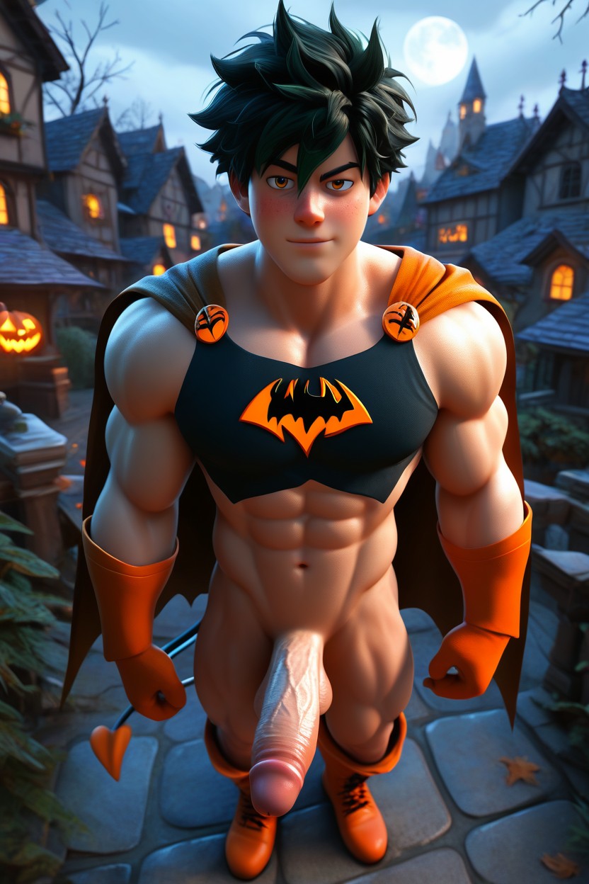 Front View, Demon Tail, Black Hair AI Gay Porn