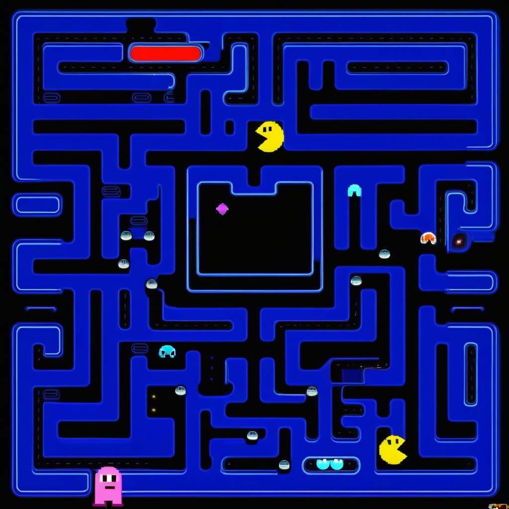 Create Screenshot From Classic Pacman Game, Classic Pacman Game, Classic Game Artstyle AI Porn
