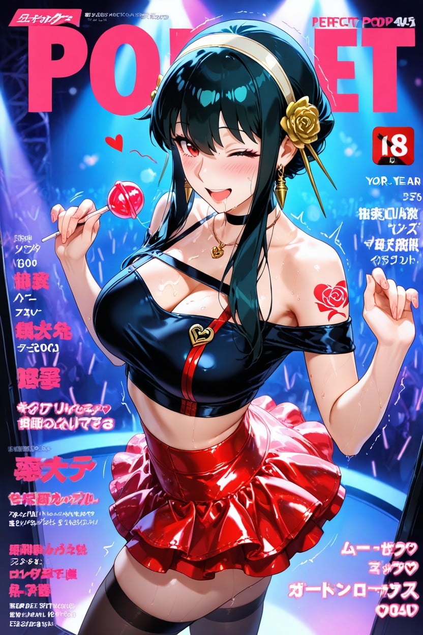 Standing, Midriff, Ruffled Skirt Hentai AI Porn