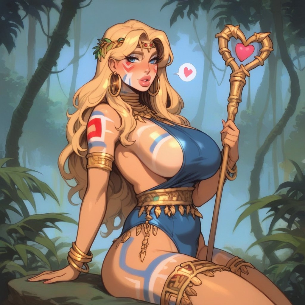 Night, Plump Lips, Jungle AI Porn