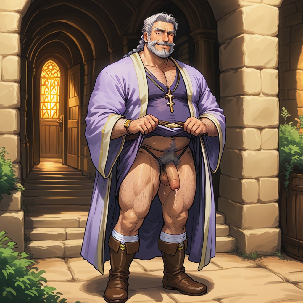 Human, Behind, Light Purple Wizard Robe AI Gay Porn