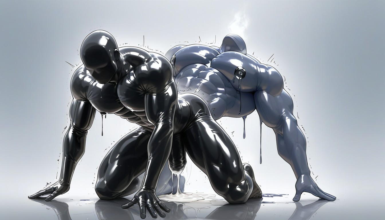 Smooth Groin, Thick Gelatinous Thighs, White Liquid Man AI Gay Porn