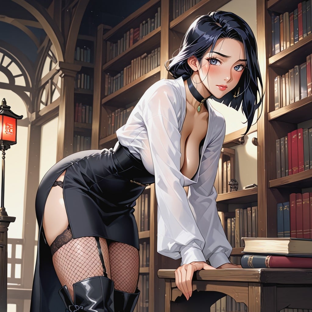 Placing A Book Back In Shelf, Chinese, Nervous AI Porn