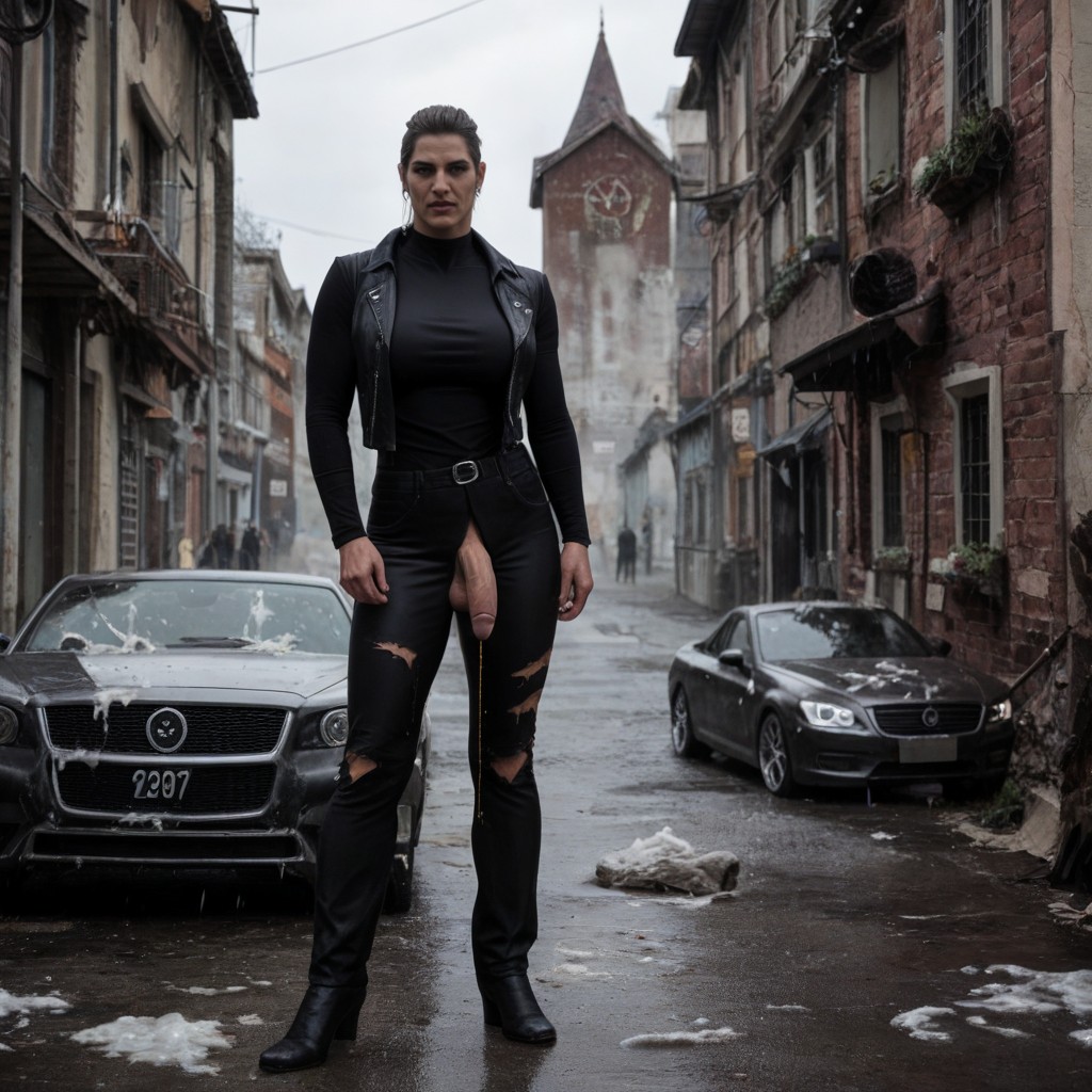 Burning Cars, Broken Cars, Unfinished Buildings Shemale AI Porn