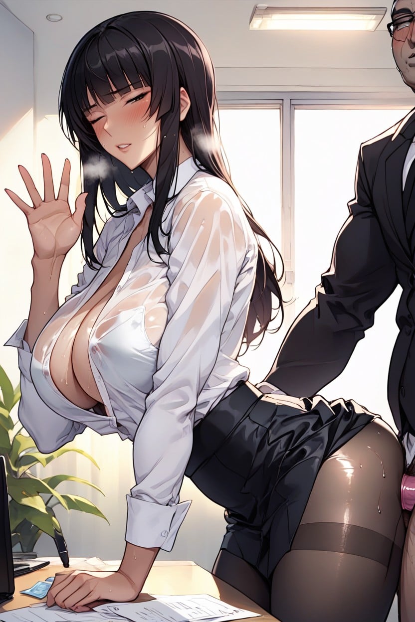 Waist Shot, Bending Over, Massive Breasts Hentai AI Porn