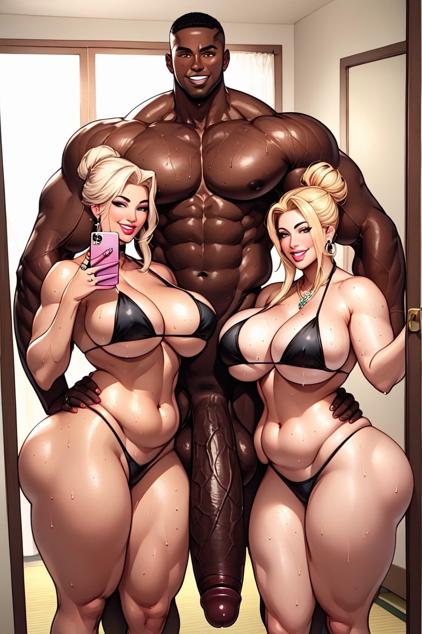 Cock Worship, Men In Full View, White Woman AI Porn