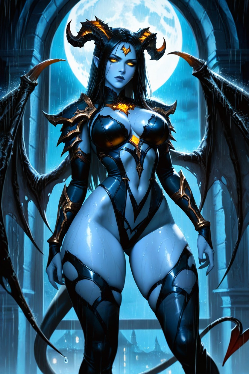 Counter Light, Long Straight Hair, Cold Light AI Porn