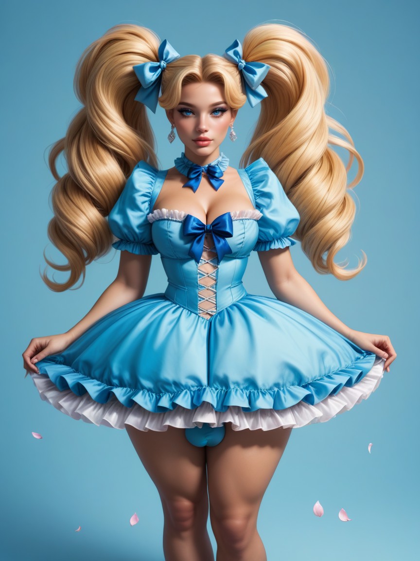Pose, Slutty Blue Outfit, Body Porno IA transsexuelle