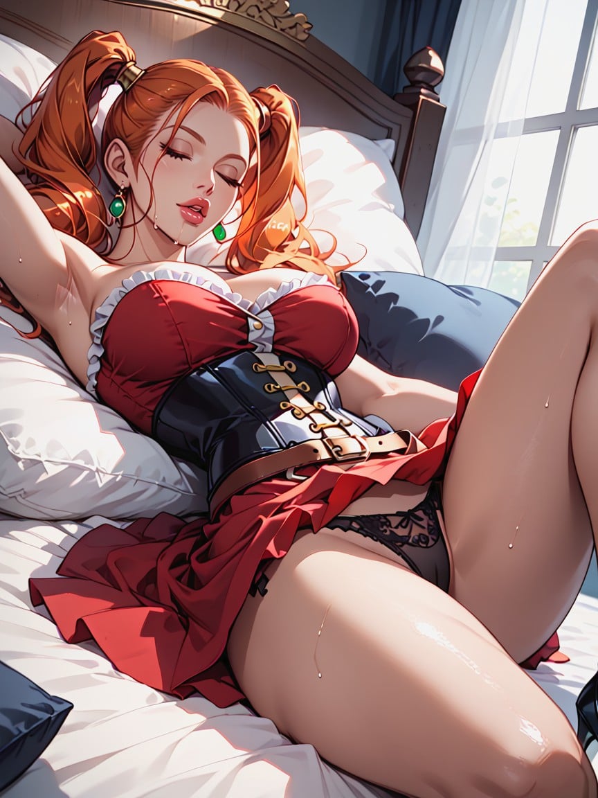Orange Hair, Woman, Front View Hentai AI Porn