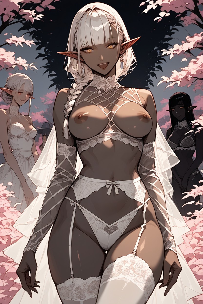 White Choker, Curvy, Slutty Wedding Dress Hentai AI Porn