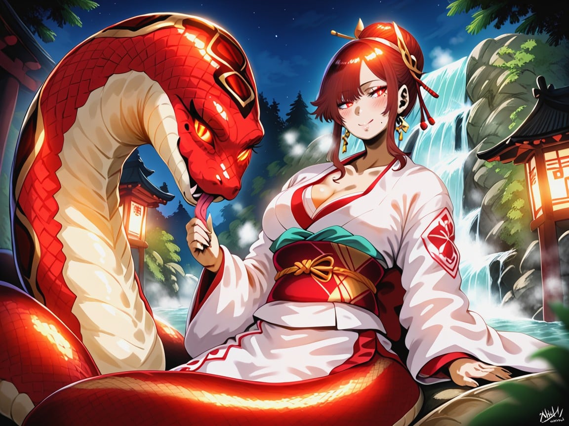 Snake Tongue Forked, Cinematic, Medium Length Hentai AI Porn