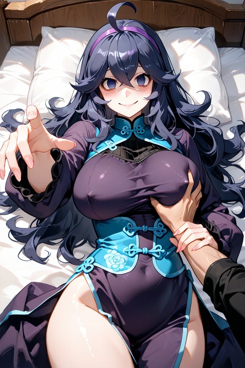 She Is Staring Him Adorably, Squishy Tits, Man Groping Two Breasts Hentai AI Porn