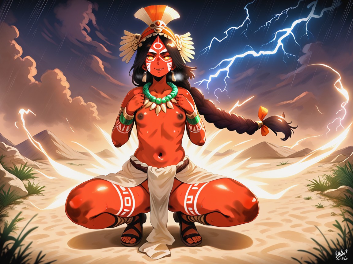 Glowing Eyes, Lightning In Distance, Oasis Hentai AI Porn